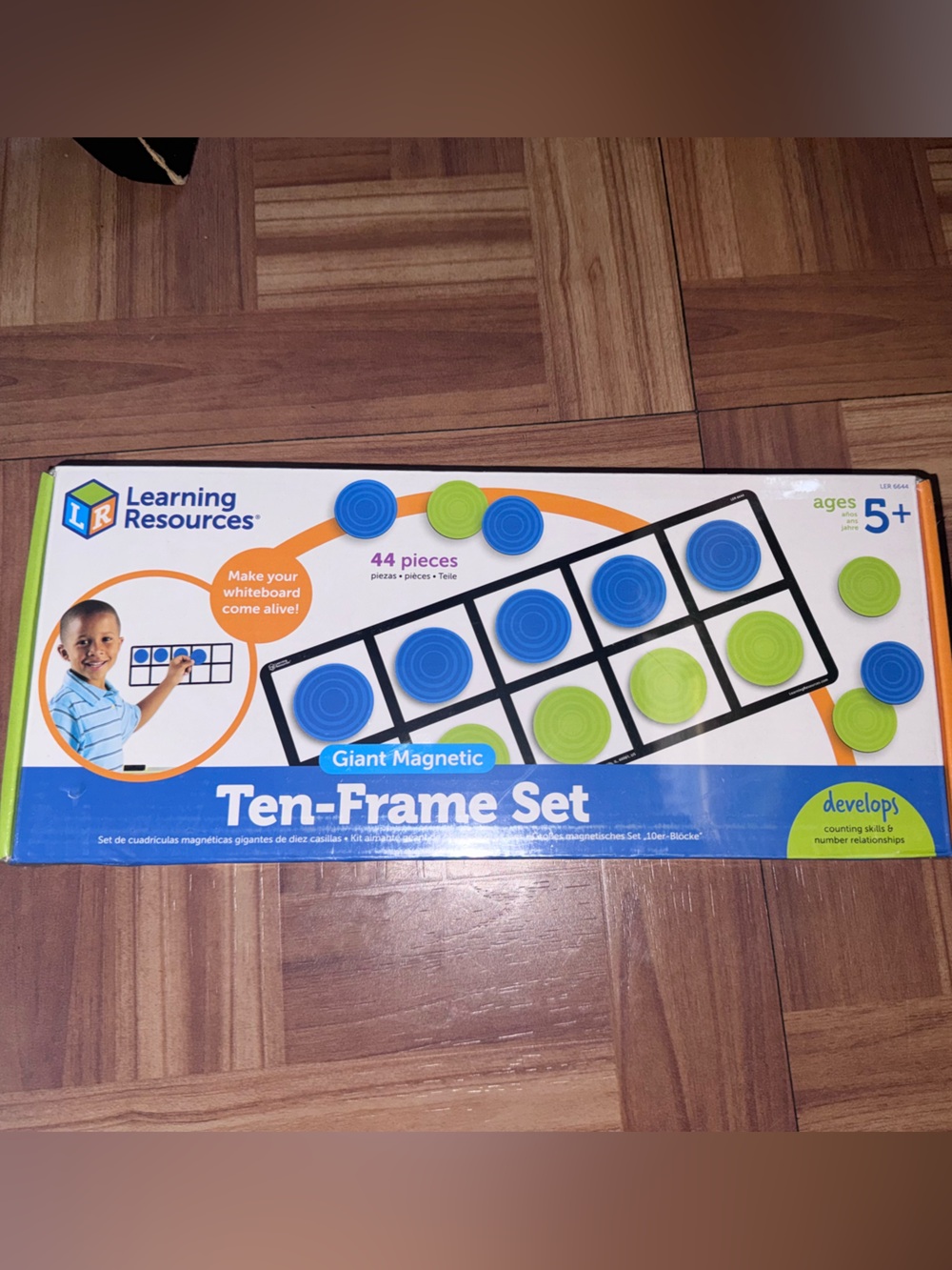 Learning Resources Giant Magnetic Ten-Frame Set 44 Pieces Ages 5+ Math